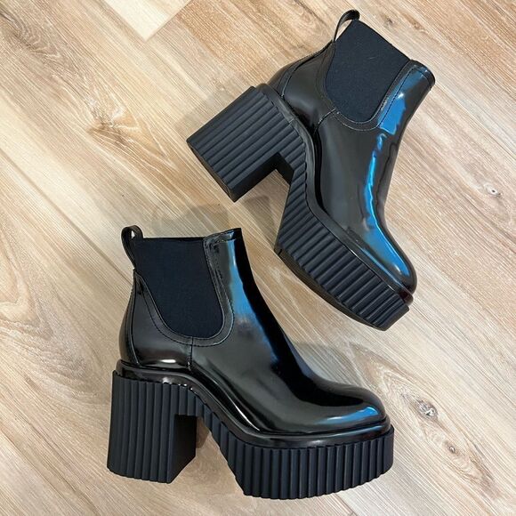 GIANNI BINI Black Platform Booties Size 6.5 - Picture 6 of 12